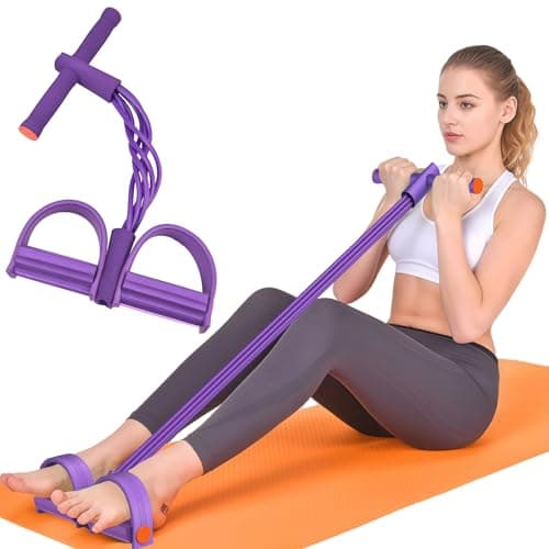 Resistance Bands with Handle, 6-Tube Elastic Pedal Resistance Bands for Working Out, Durable Natural Rubber Exercise Bands, Multifunction Exercise Equipment for Abdomen, Waist, Arm, Leg Stretching