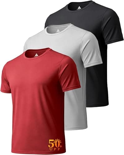 3 Pack Men's Swim Shirt Sun Protection T-Shirts UPF 50+ Short Sleeve Fast Dry Hiking Swimming Rash Guard for Men