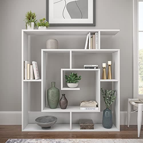 Ada Home Décor Briscoe Bookcase, 49'' x 51'' x 8.5'', White
