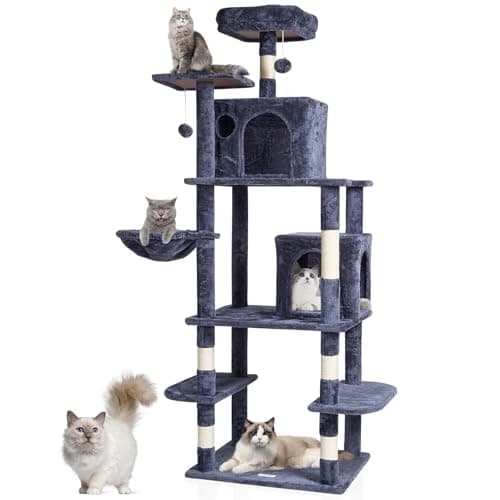 VEVOR Cat Tree for Indoor Cats...nter with Hang Ball, Dark Grey
