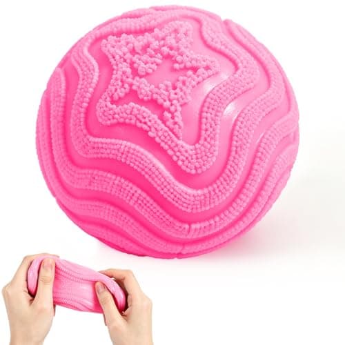 Fuzz Squishy Stress Ball,Fuzz Stress Ball,Soft Fidget Toy for Anxiety Relief,Slow Rising Sensory Fidget Toy,Adults Anxiety Stress Relief Toys,Party Favors Gift for Adult (Pink)