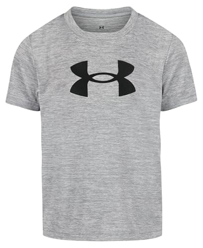 Under Armour Boys' Short Sleeve Logo Graphic T-Shirt, Lightweight & Breathable, Relaxed Fit, Steel Tech Big Logo, 6