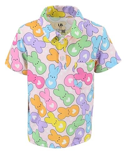 Unique Baby Boys Easter Polo Shirt for Toddler and Kids Outfit (3Y, Color Peeps)