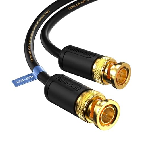 Talmosal 12G SDI Cable 15 ft, RG11 Coax 4K BNC Cable Supports HD-SDI/3G-SDI/6G-SDI/12G-SDI/4K/8K 75 Ohm 4K SDI Video Cable for Blackmagic Design Converter, Video Security Camera