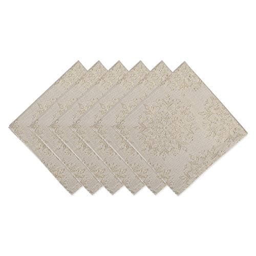 DII Holiday Dining Table Linen..., Jacquard Snowflakes, 6 Piece