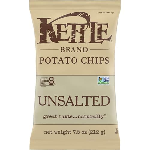Kettle Brand Potato Chips, Unsalted Kettle Chips, 7.5 Oz
