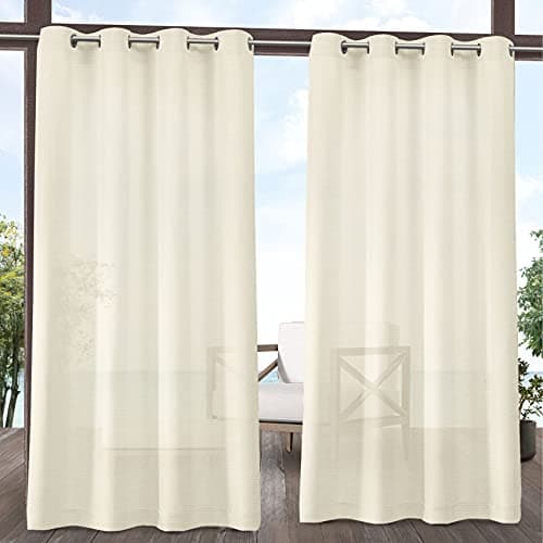 Exclusive Home Curtains Miami ...tain Panel Pair, 54x108, Ivory