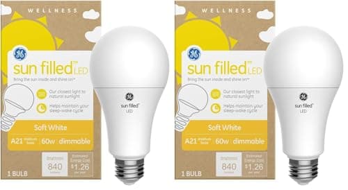 GE Sun Filled LED Light Bulb, ... Bulb, Medium Base (Pack of 2)