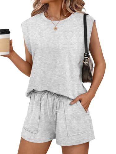 RUBZOOF 2 Piece Sets for Women Summer Lounge Short Sets Vacation Outfits