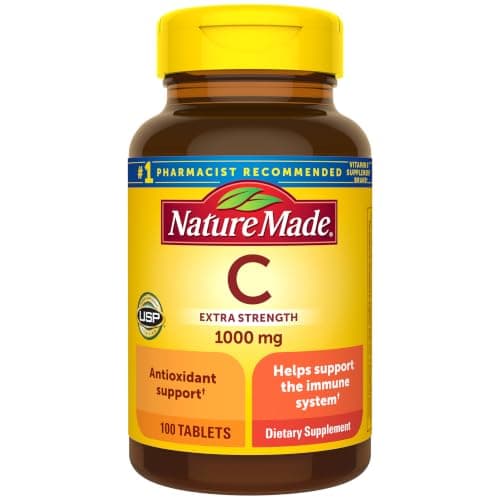Nature Made Extra Strength Vitamin C 1000 mg Tablets, Adult Vitamin C Tablets for Immune Support, 100 Count, 100 Day Supply