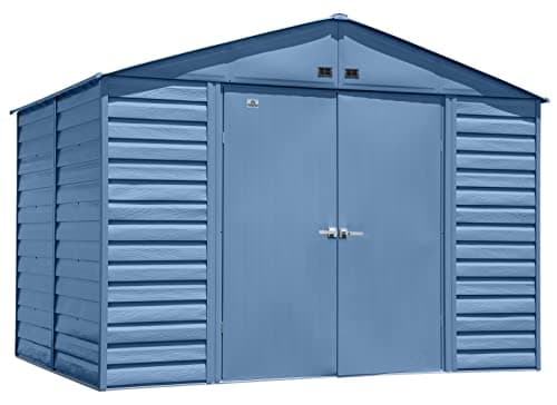 Arrow Select 10' x 8' Outdoor Lockable Steel Storage Shed Building, Blue Grey $504.94