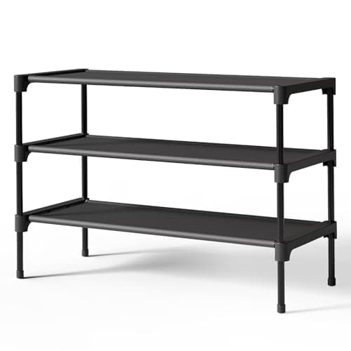 Kitsure 3-Tier 28" Stackable Shoe Rack for $10 + free shipping w/ Prime