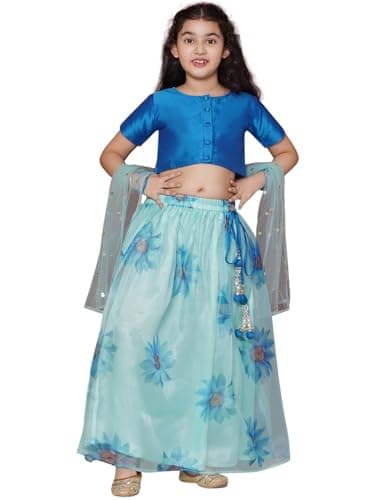 AJ DEZINES Girls Indian Ethnic Wear Lehenga Choli For Kids|Girls Pattu Pavadai|Indian Dress for Kids|Choli Janoi Outfit-BE-24