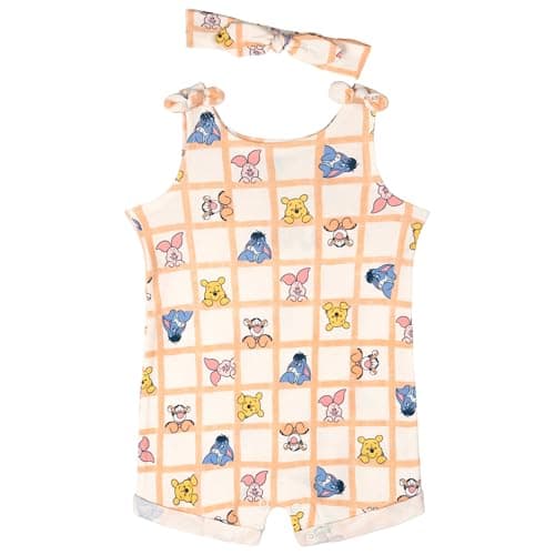 Disney Winnie the Pooh Newborn Baby Girls Romper and Headband Orange/Cream 3-6 Months