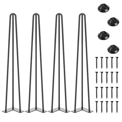 SMARTSTANDARD 28 Inch Hairpin ...ble, Night Stand (Black, 4PCS)