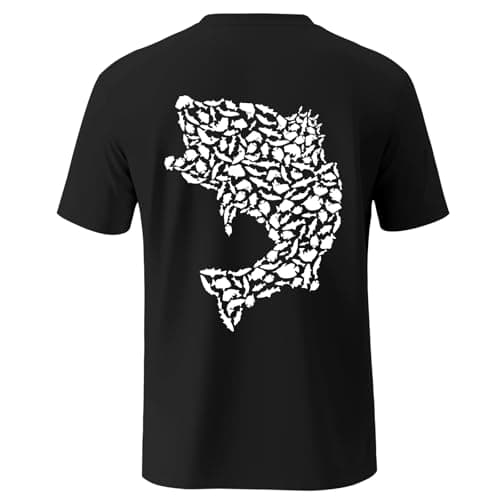 Palmyth Mens Fishing Shirts UPF 50+ Quick Dry T Shirt UV Protection Short Sleeve Tee, Bass, M