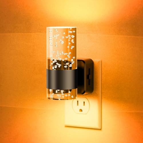 JandCase Night Light, Automatic Night Lights Plug into Wall, Dimmable LED Night Light with Adjustable Brightness, Night Lights Plug in with Auto Light Sensor, Amber for Bathroom Hallway Decor