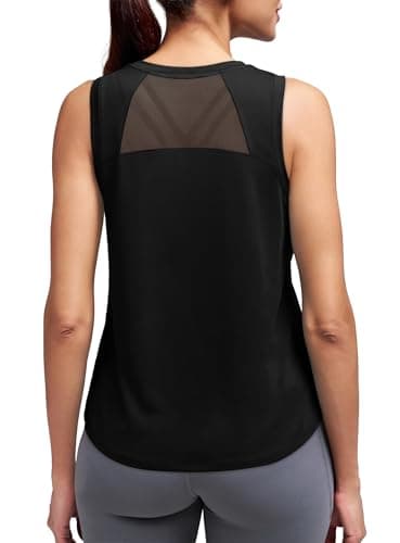 Workout Tops for Women Pilates Outfits Open Back Sleeveless Tank Tops High Neck Athletic Fitness Clothing Gym Clothes for Women Black XL
