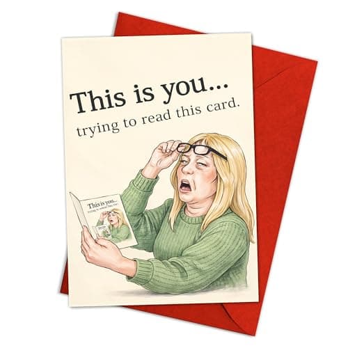 Podagree Funny Mother’s Day Card for Mom, This Is You Trying to Read This Card Humor, Sarcastic Mom Joke Card, Hilarious Mother’s Day Greeting Card