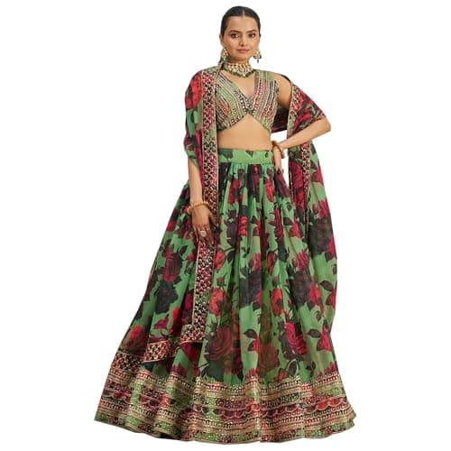 stylishfashion Indian Bollywood Designer Ready to Wear Lehenga Choli Party Wear Pakistani Beautiful Lengha Choli (Choice 5, 6 US Small (Chest-38 Waist-34))