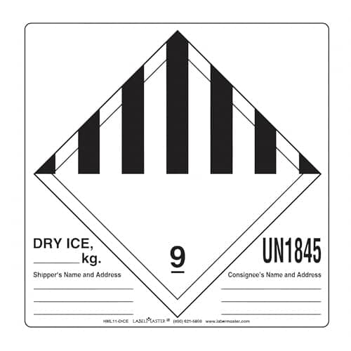 Labelmaster HML11-DICE Dry Ice...zmat, 4.75" x 4" (Pack of 500)