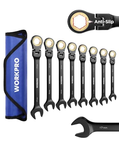 8-Pc WORKPRO 72-Tooth Flex-Head Ratcheting Metric Combination Wrench Set $30 + Free S&H