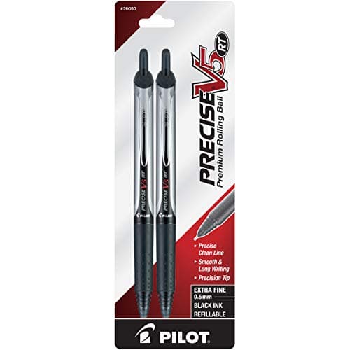 2-Pack Pilot Precise V5 RT Refillable & Retractable Rollerball Pens (Black) $3.77 + Free Shipping w/ Prime or on $35+