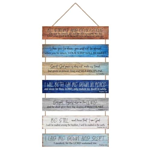 Sivgrrme Christian Wall Decor-Bible Verse Religious Prayers Art,Suitable For Living Rooms,Bedrooms,Classrooms,Meditation Rooms,Farmhouses, Offices (BLUE)