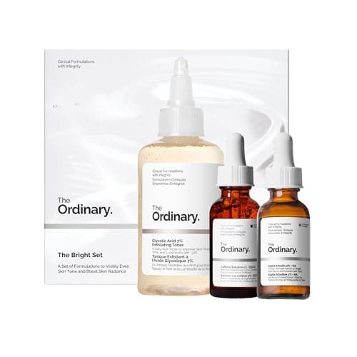 The Ordinary The Bright Set, 3-Step Regimen for Radiant, Even Skin Tone with Glycolic Acid  Skin Care Set $18.33