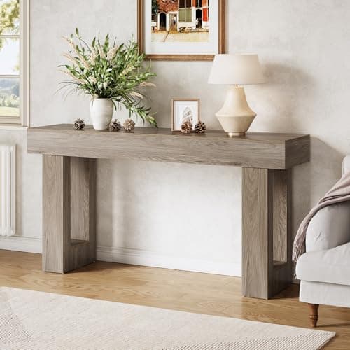 LITTLE TREE 63-Inch Long Conso...le Sofa Tables for Living Room