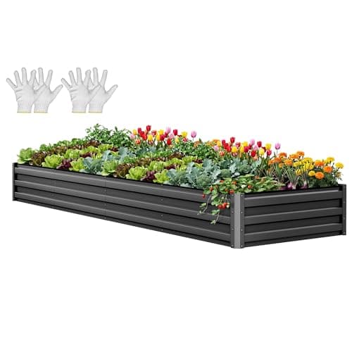 YITAHOME 12x4x1ft Large Raised...ants Vegetables Flowers, Black