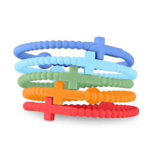 Ryan & Rose Jesus Bracelets - Cross Silicone Bracelet (Flicker, Small)