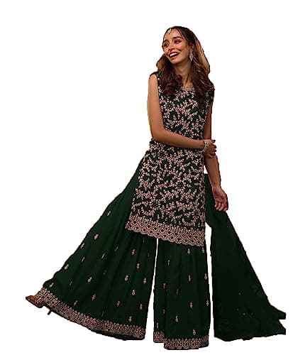 STELLACOUTURE indian tradition plus size Party/Wedding Night Ready to Wear Salwar Kameez Suit for Women 2621-O (Green, 48)