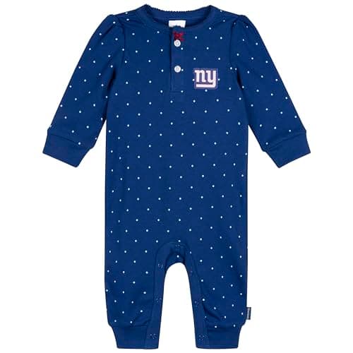 Gerber Baby Girls' NFL Team Footless Coverall, Giants, 0-3 Months