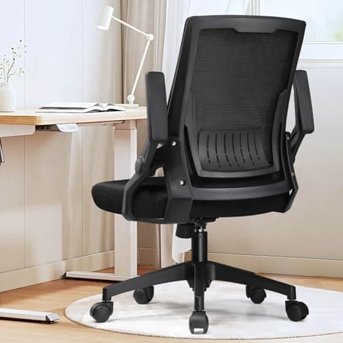 $54 Shipped AMAZON GTPLAYER Ergonomic Office Chair with Flip-up Armrests Executive Computer Chair for Home Office, Breathable Mesh & Comfy Lumbar Support, Black