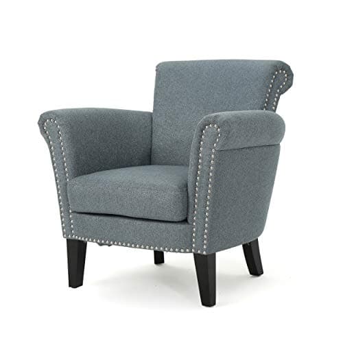 Christopher Knight Home Brice ...Chair, Steel Blue / Dark Brown