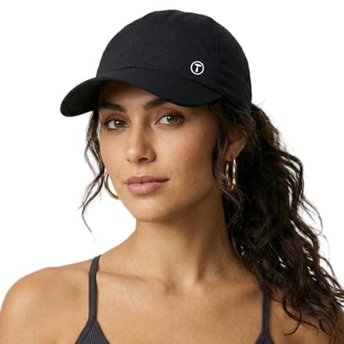TOP-EX ChicPony UV Cool Baseball Cap Women's Ponytail Hat for Summer Sports Running Golf Outdoor UPF 50 Sun Hat for Beach Travel Adjustable Lightweight Black