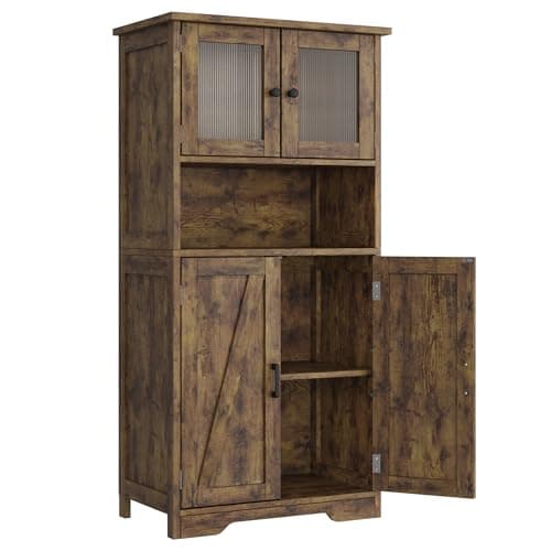 IDEALHOUSE 50" Tall Bathroom C...try, Living Room, Rustic Brown