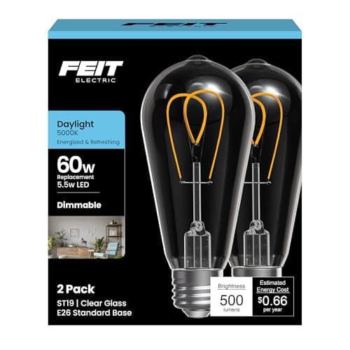 Feit Electric ST19 LED Vintage...e, ST1960M2/950CAFIL/2, 2 Pack