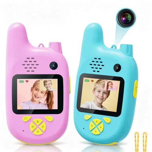Video Walkie Talkies for Kids, 2 Pack Rechargeable Toys Walkie-Talkies, Dual Camera & Voice Changer, Gifts for Boys Girls Age 3-12 Birthday Christmas, Long Range Adventure Game Camping Outdoor Indoor