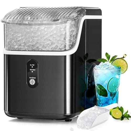 Prime: Antarctic Star Countertop 34lbs/24H Nugget Ice Maker Machine (Stainless Steel Black) $95.99 + Free Shipping