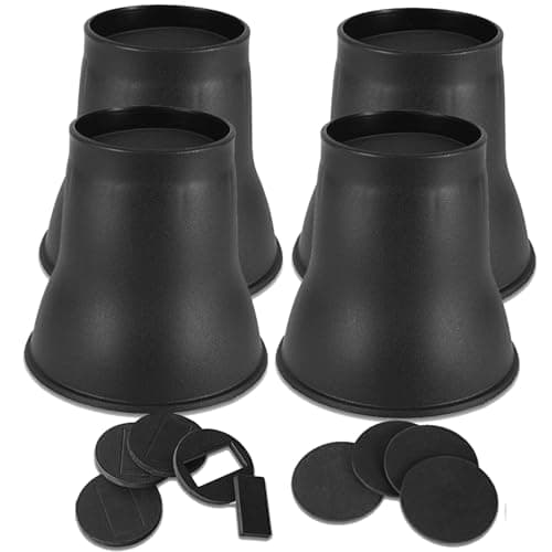 Yookwutar Bed Risers 6 Inch Heavy Duty, Furniture Risers for Couch Table Sofa Desk Chair Leg Lifter, Support up to 6000 Lbs for Dorm Bed Extender Round Frame Riser, Black 4 Pack