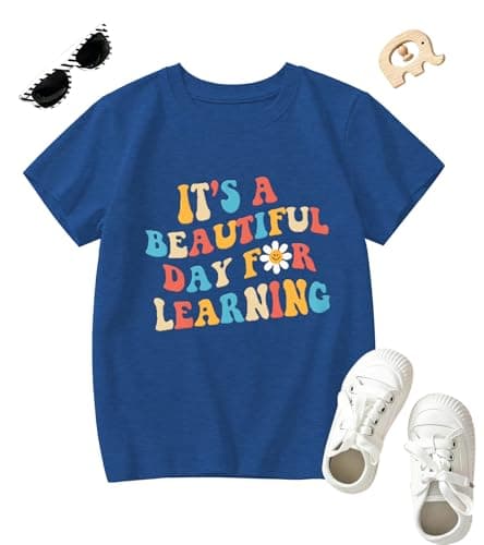 Read Book Shirt Kids-Its A Beautiful Day for Learning Short Sleeve Toddler Reading Tee Tops Boy Book Tshirt for Girl