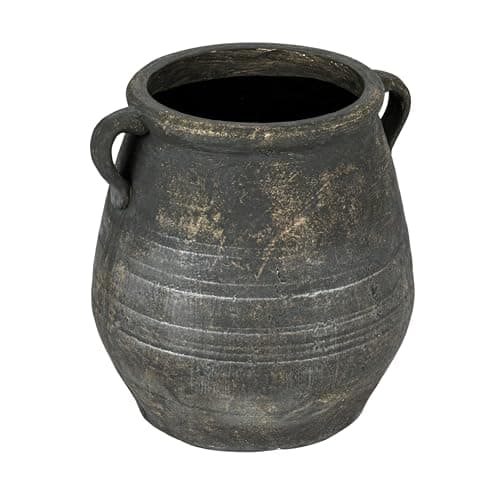 Creative Co-Op Whitewashed Terra-cotta Urn, Grey
