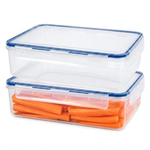Tribello 140 oz Large Airtight Food Storage Containers with SnapTight Lids – Clear, Stackable, BPA-Free Meal Prep Containers for Kitchen, Freezer & Pantry – 2-Pack
