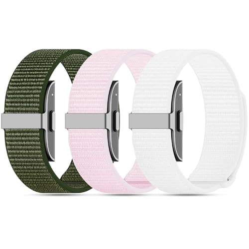 Polyjoy 3-Pack Nylon Loop Sport Replacement Bands Compatible with Hume Health Band, Soft Breathable Adjustable Wrist Band for Hume Band Replacement Strap Wristband for Fitness Tracker Women Men