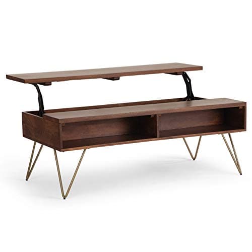 SIMPLIHOME Hunter Lift Top Cof...orage Cubbies and Hairpin Legs