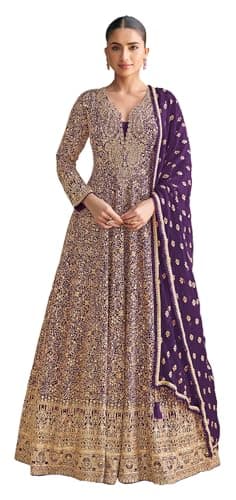STELLACOUTURE Ready to wear salwar kameez for women, Indian Pakistani traditional ethnic suit Eid, Wedding, Party 2971-O (US, Numeric, 38, Regular, Regular, Purple)