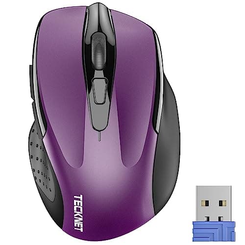 TeckNet Pro 2600 DPI Ergonomic Wireless Optical Mouse w/ 6 Buttons (Purple) $4.50