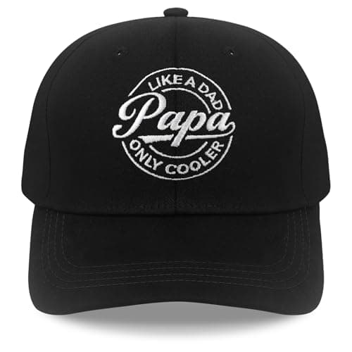 Papa Gifts, Papa Hats for Men Fathers Day Embroidered Letters Adjustable Baseball Cap Black